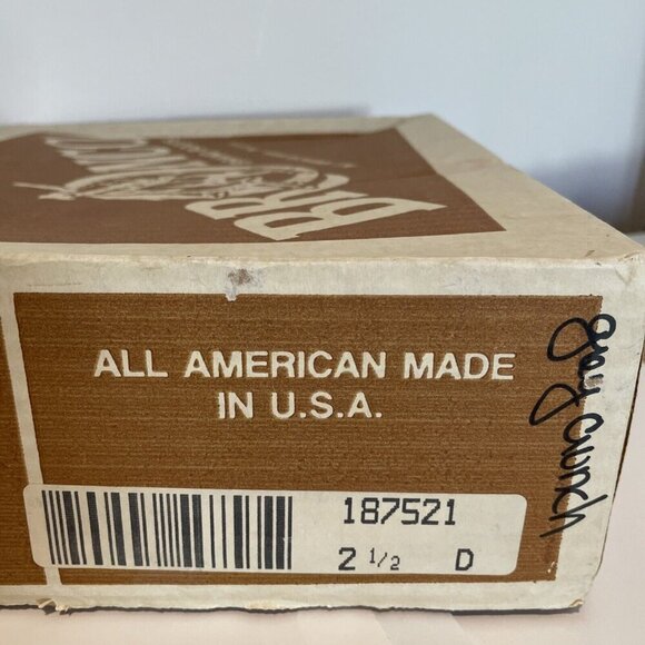 VTG Bronco Cowboy Boots Kids 2.5D Gray Conch Vegan Leather Western Cowboy USA - Picture 2 of 16